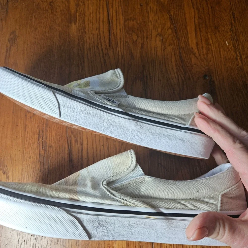 Vans Classic Slip-On Desert Vibes Print Beige Canvas‎ Sneakers Womens 8.5 Mens 7